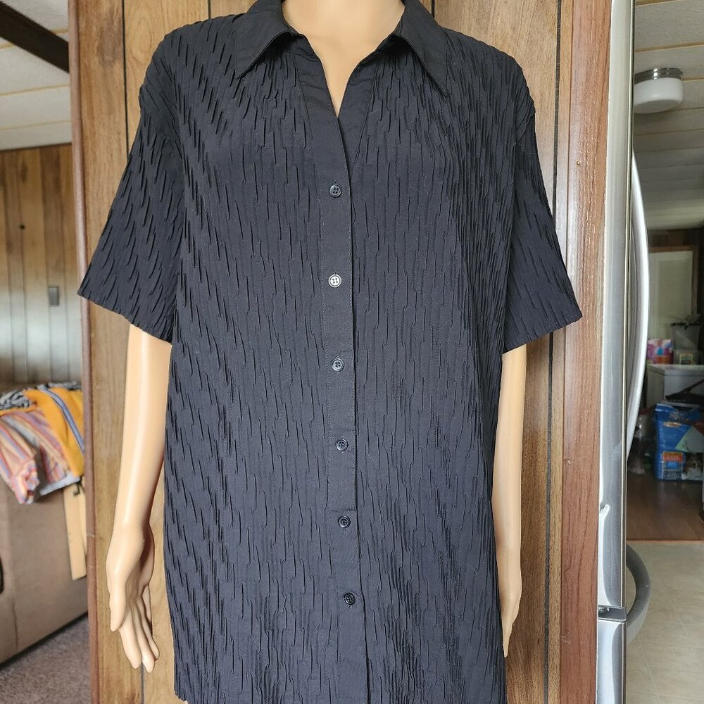 Laura Scott Womans Black Blouse-Sz 2x-Very Nice